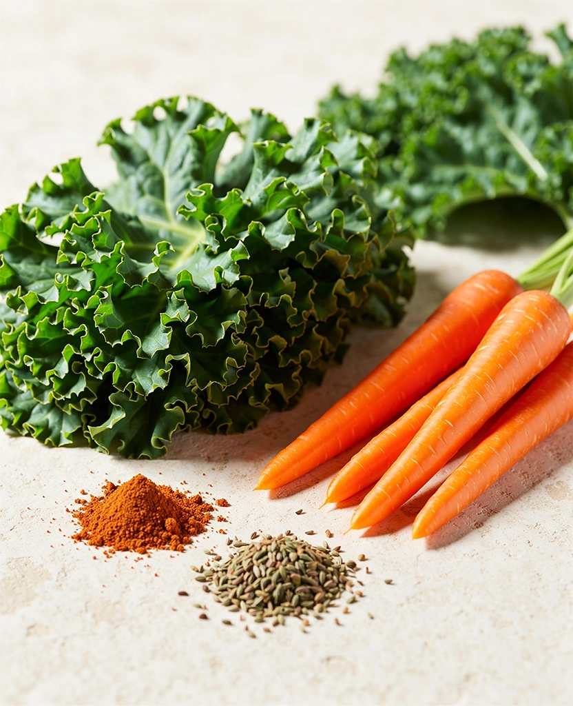 Fresh organic ingredients showcase